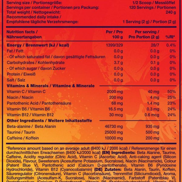 AK47 LABS AK47 PRE WORKOUT 240G Énergie